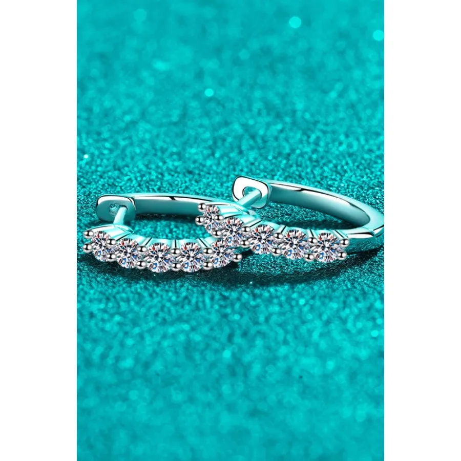 1 Carat Moissanite Hoop Earrings