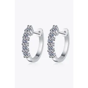 1 Carat Moissanite Hoop Earrings