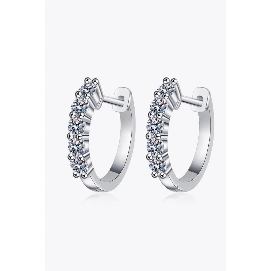 1 Carat Moissanite Hoop Earrings