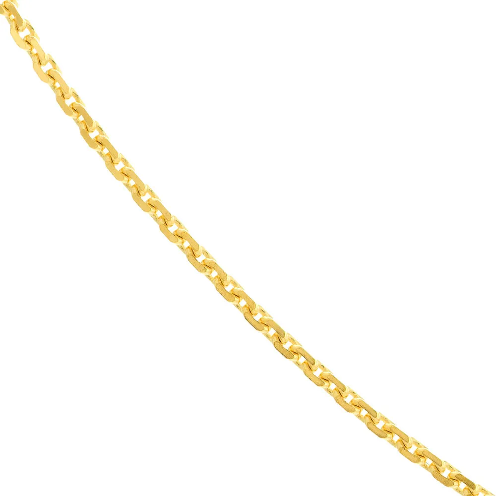 14k Gold Diamond-Cut .8mm Cable Chain