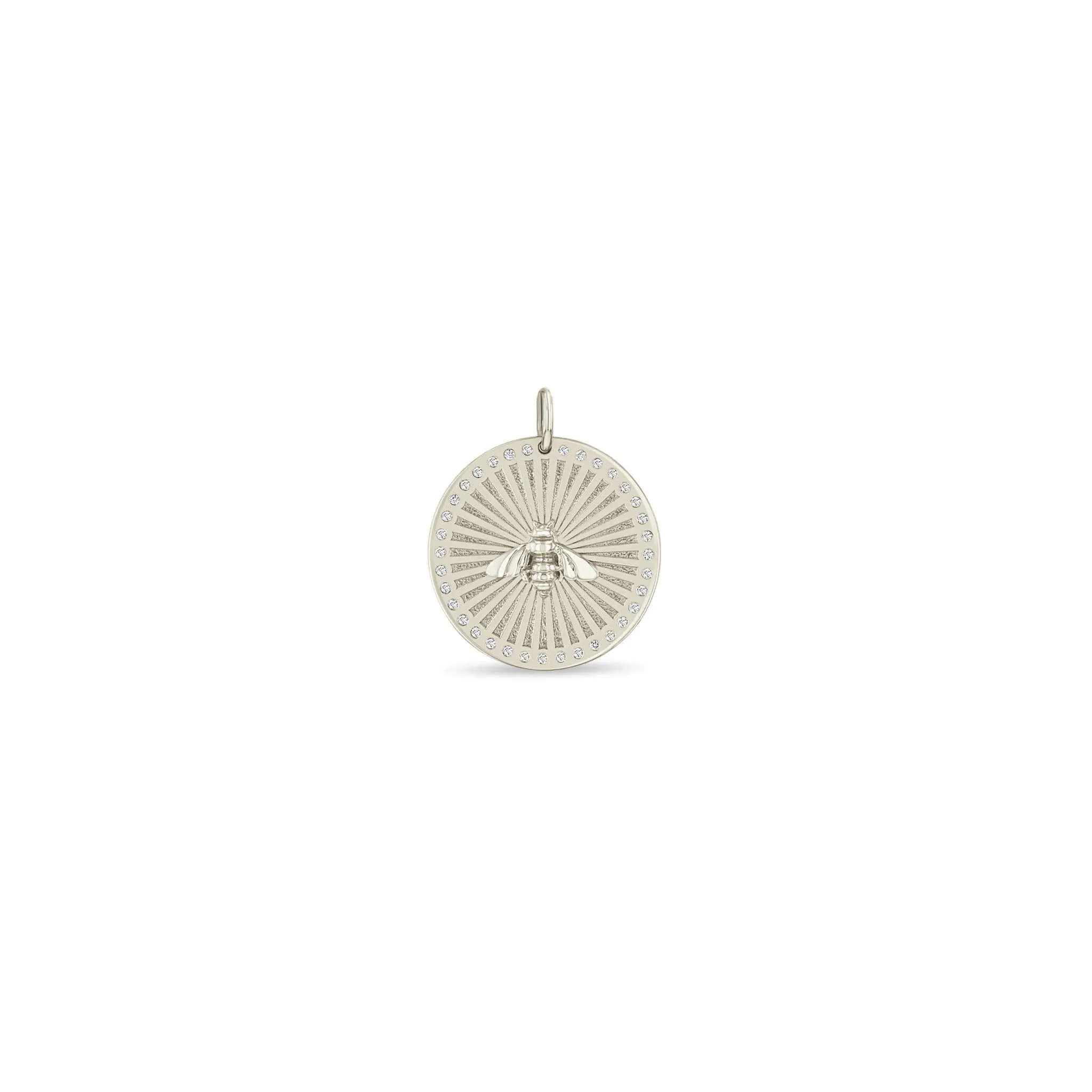 14k Single Bee Medium Sunbeam Medallion Charm