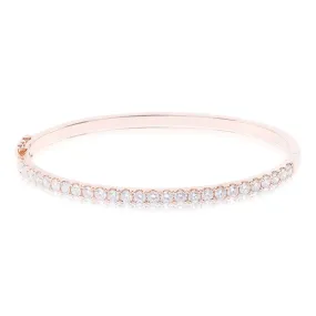 18K ROSE GOLD 3MM DIAMOND BANGLE BRACELET