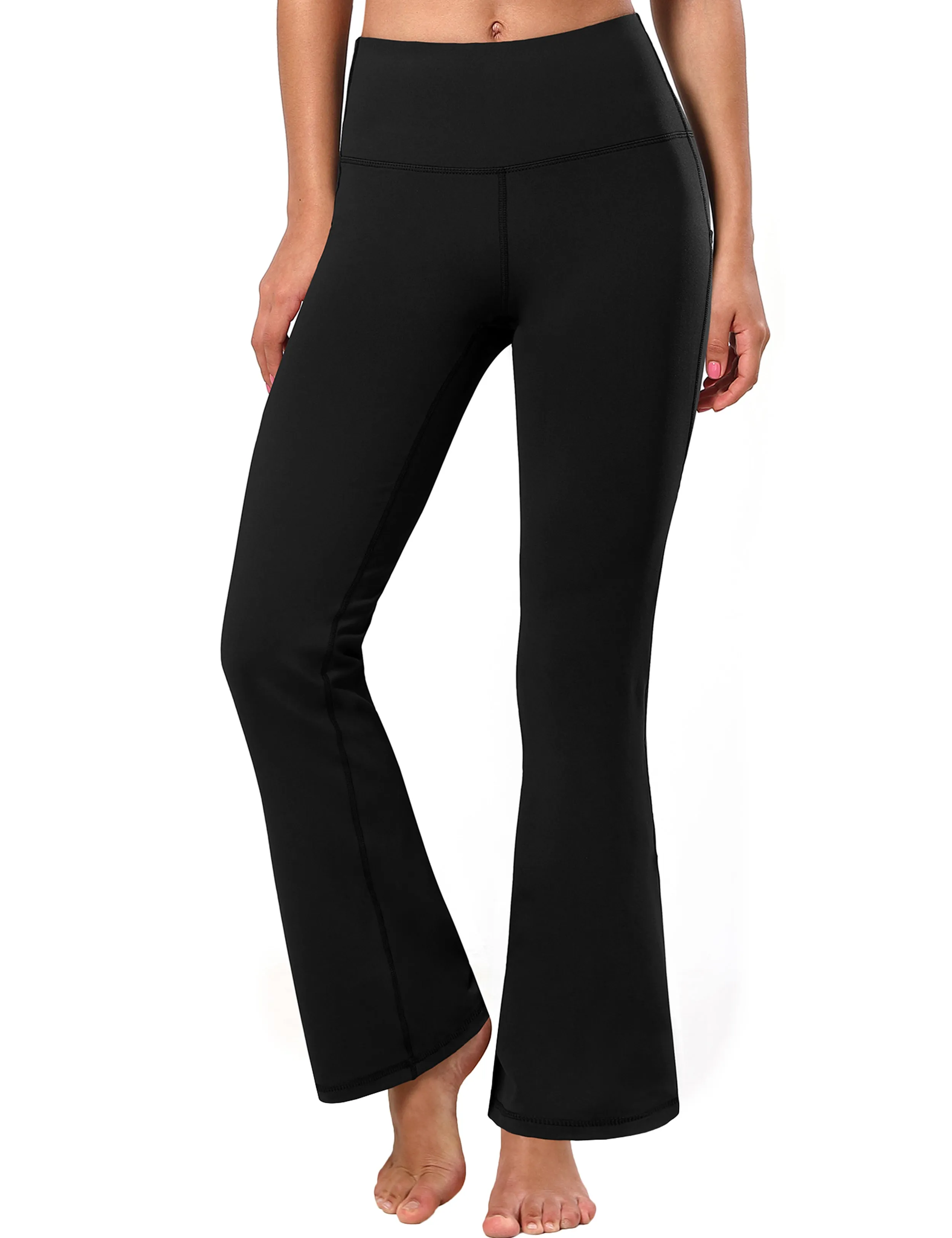 29" 31" 33" 35" 37"  Side Pockets Bootcut Leggings black