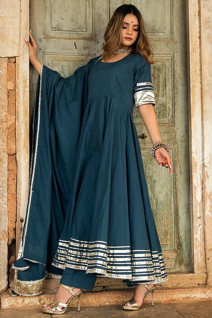 Aegan Blue Anarkali