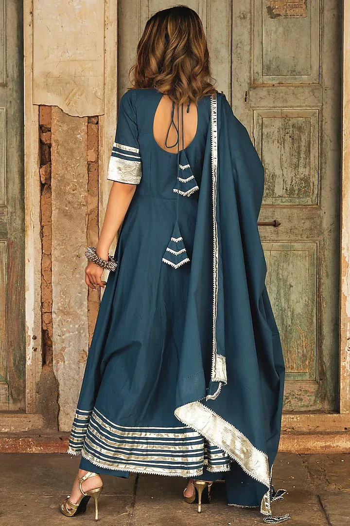 Aegan Blue Anarkali