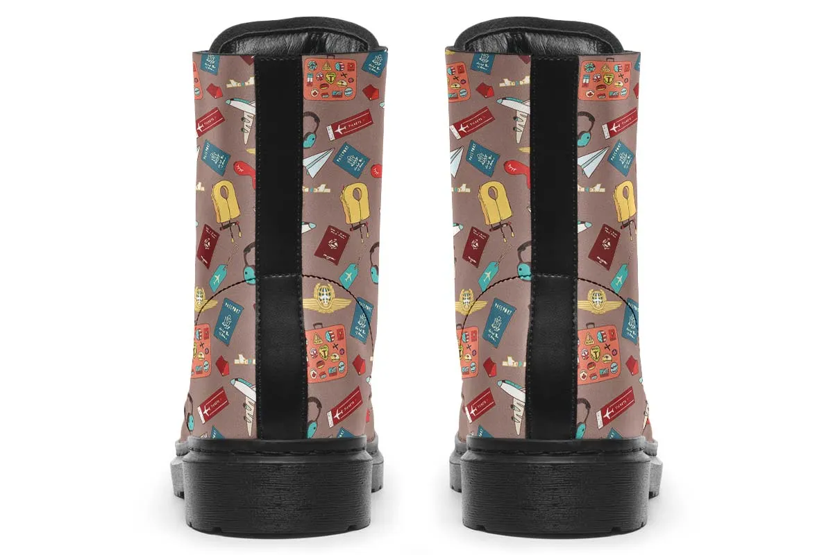 Airplane Travel Icons Boots