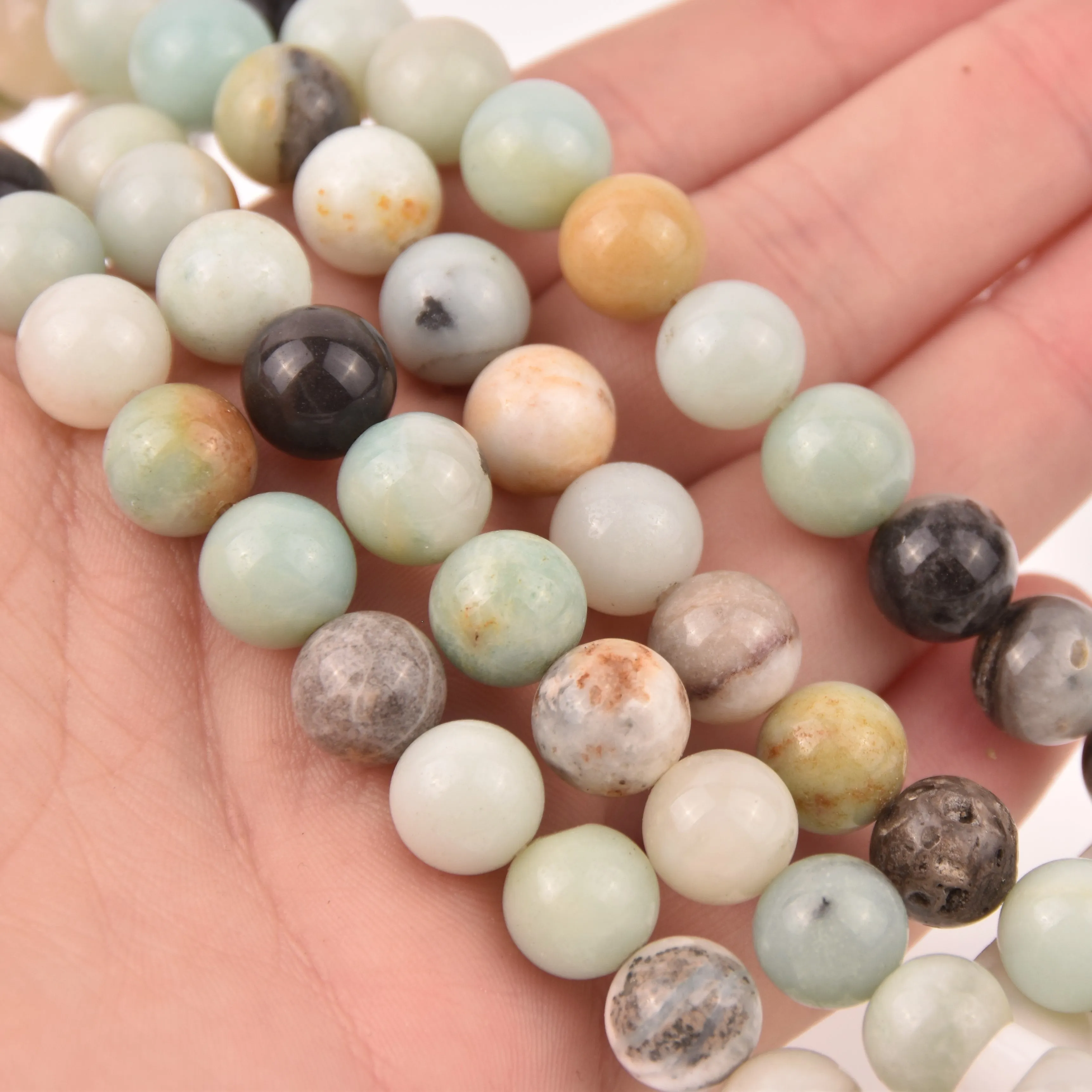 Amazonite Half Strand, 10mm Round Gemstone Beads, 8 long gem0851