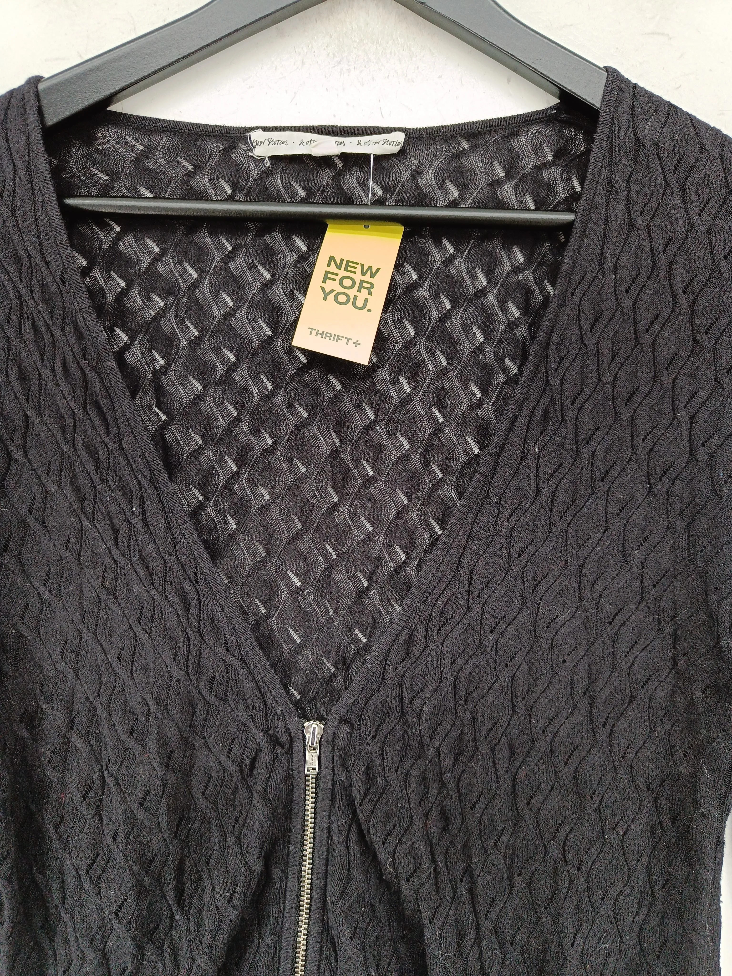 & Other Stories Women's Cardigan S Black 100% Cotton