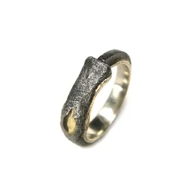 Antique Ring with Gold Inlay