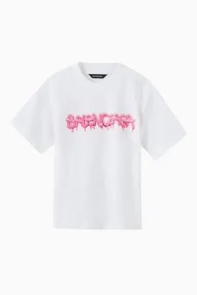 Balenciaga Slime logo layered sleeve Pink T-shirt