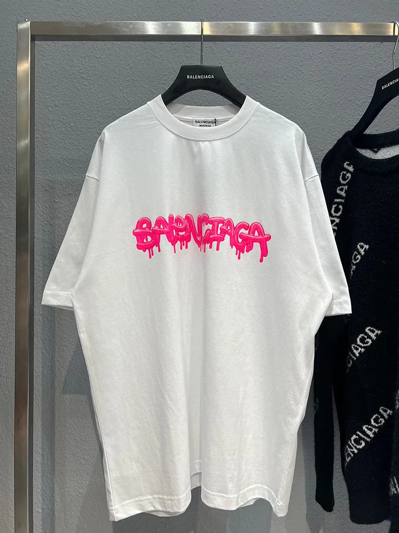 Balenciaga Slime logo layered sleeve Pink T-shirt