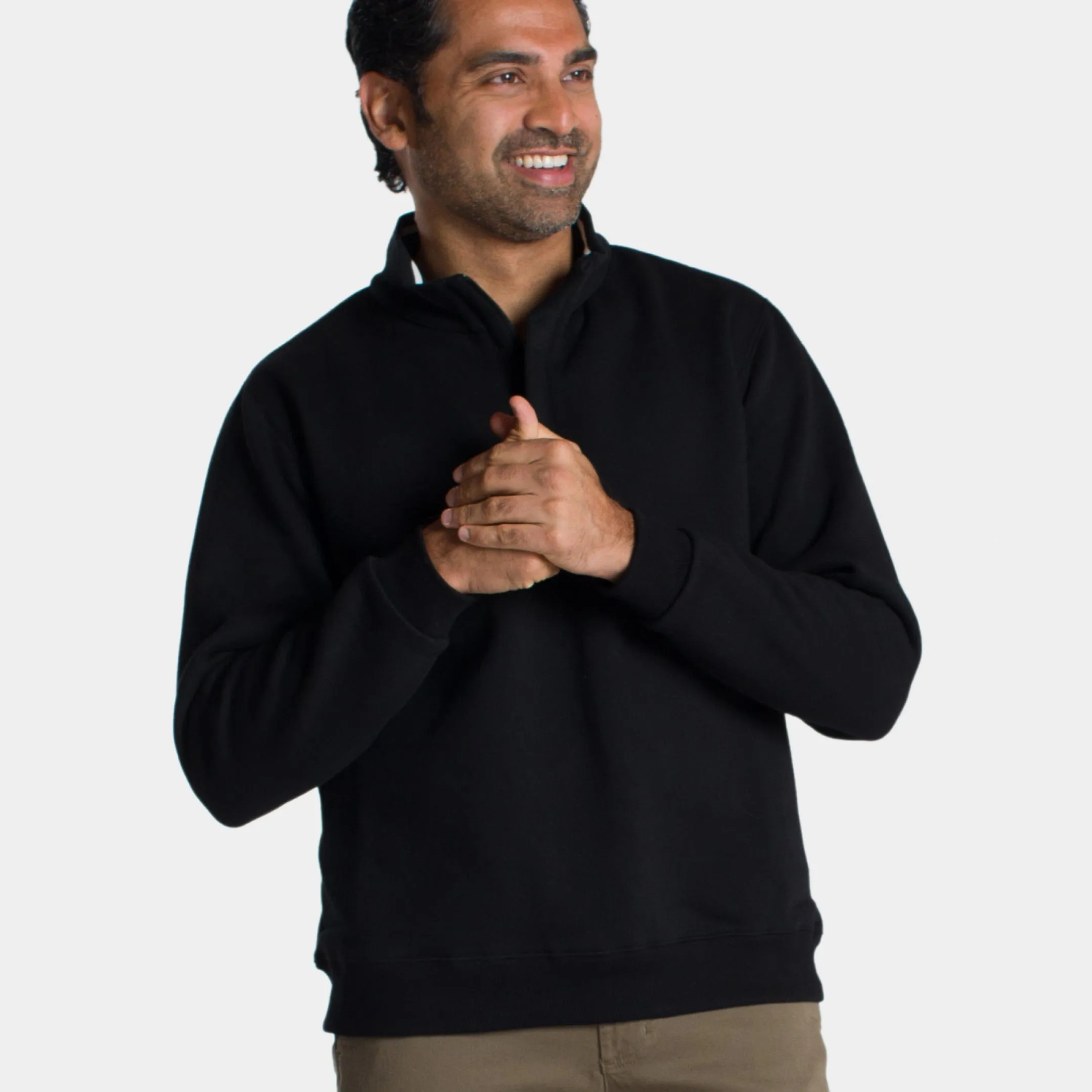 Black Quarter-Zip Sweatshirt