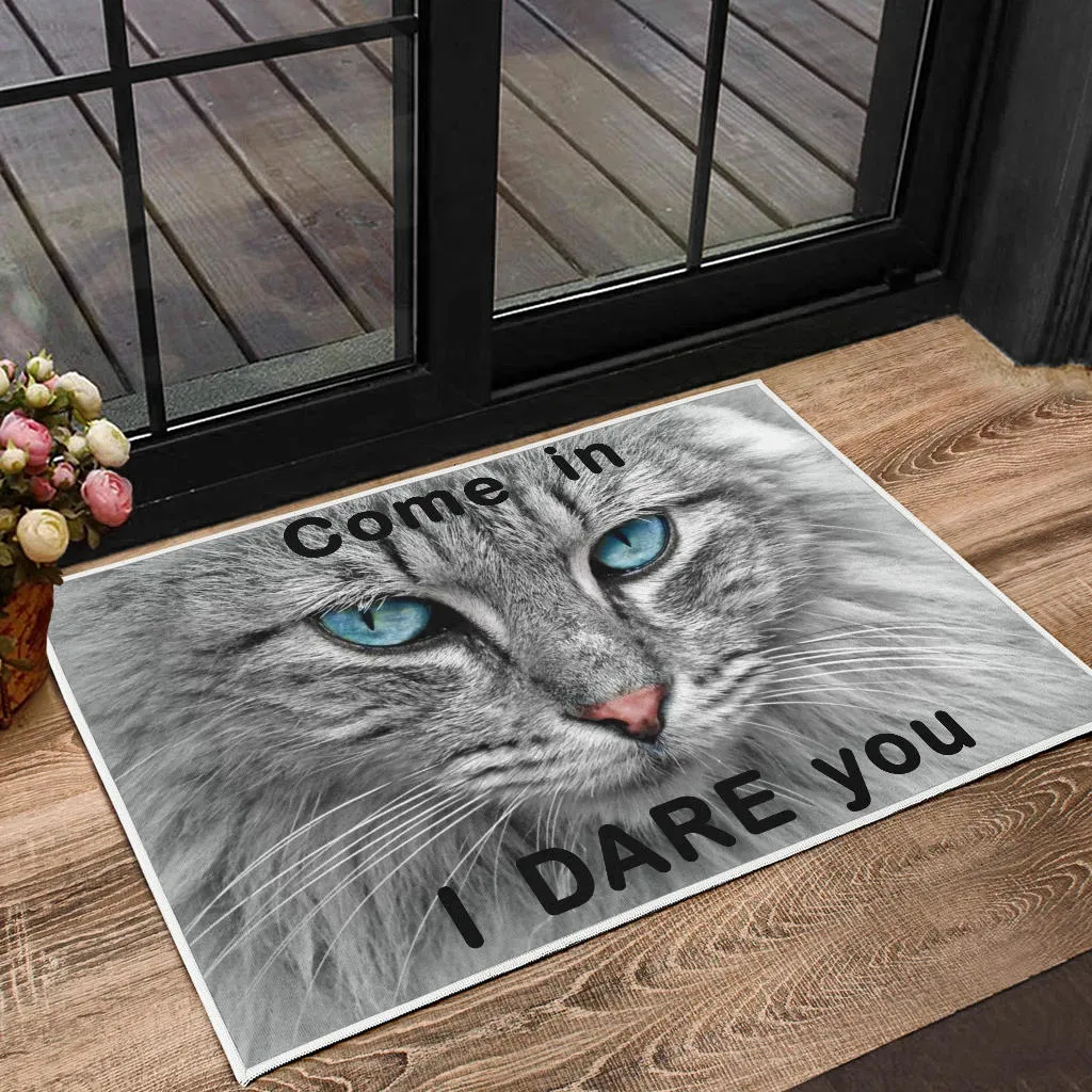 Blue Eyed Cat Door Mat