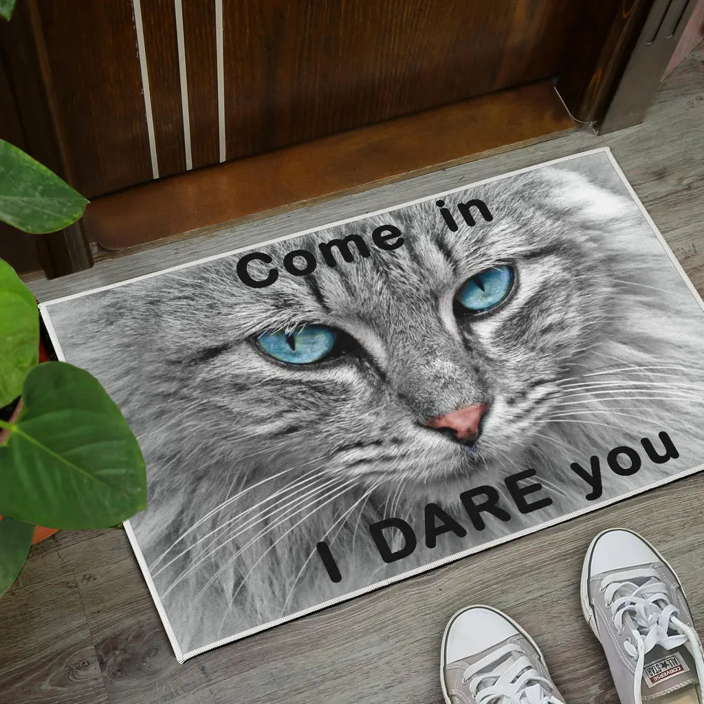 Blue Eyed Cat Door Mat