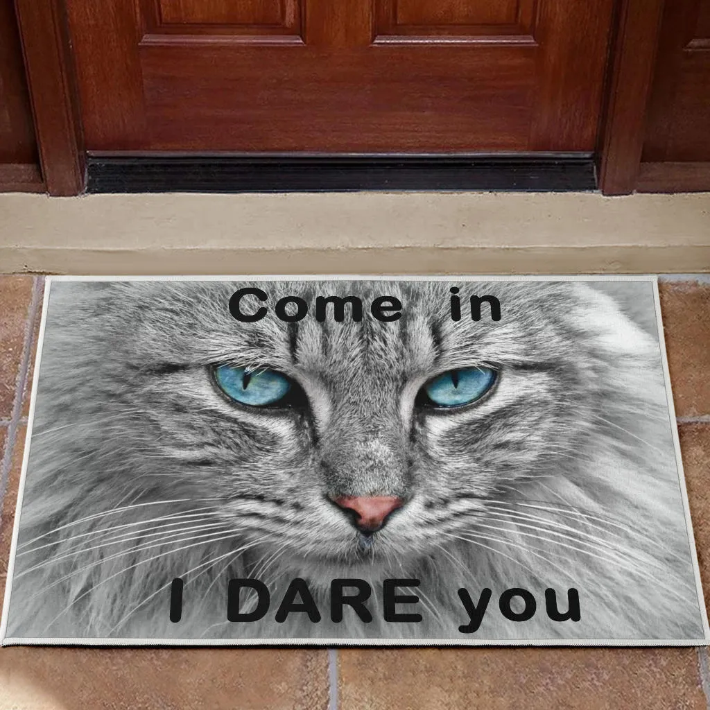 Blue Eyed Cat Door Mat