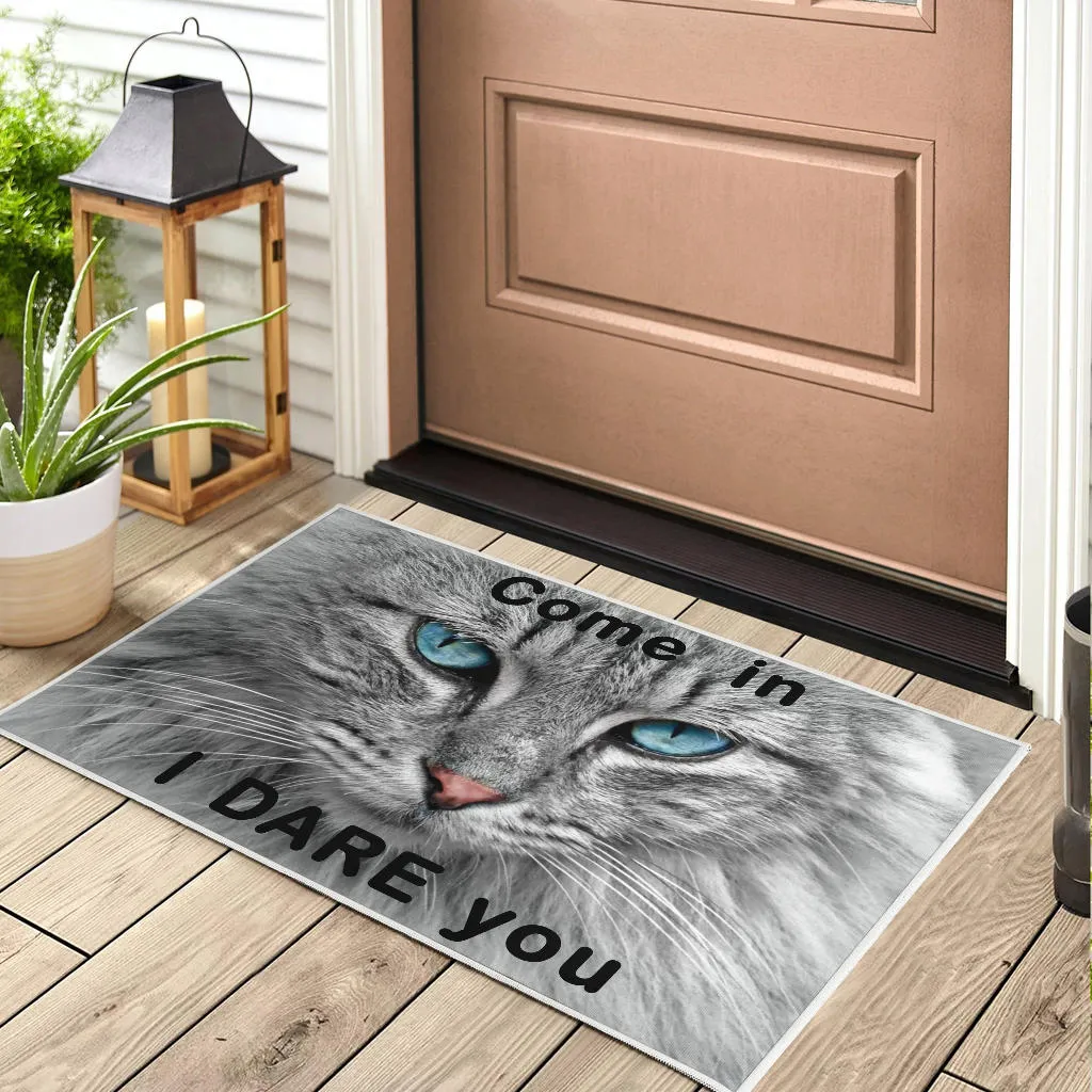 Blue Eyed Cat Door Mat