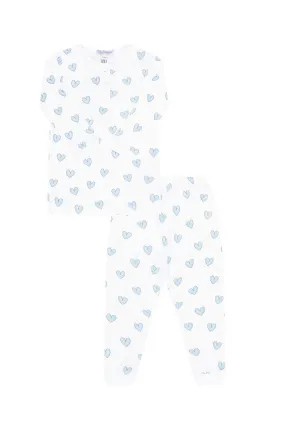 Blue Heart Print Pajama