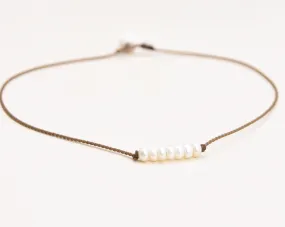 Bohemian Necklace-White Pearls