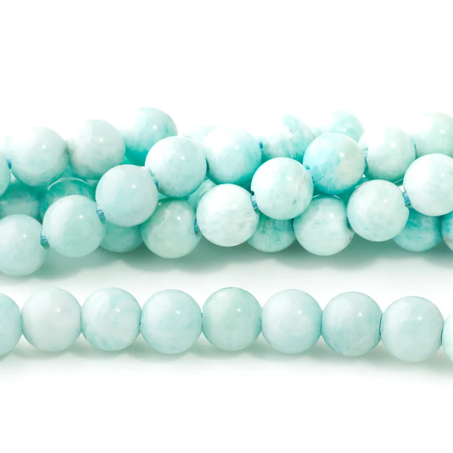 Brazilian Amazonite 8mm Round - Large Hole Beads