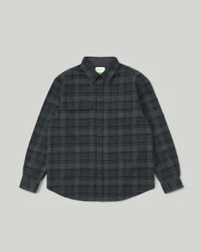 Brushed Plaid Shirt Pale Navy