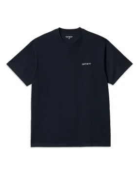 Carhartt Wip Script Embroidery T-shirt Atom Blue White