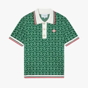 CASABLANCA Diamond Logo Jacquard Polo Shirt Green