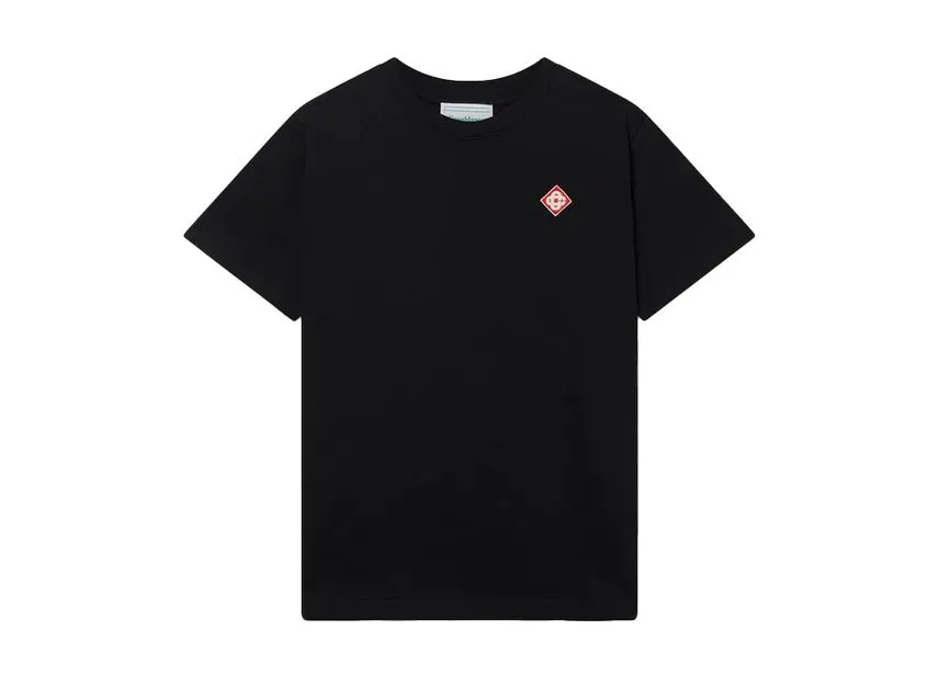 CASABLANCA Diamond Logo Patch T-Shirt Black