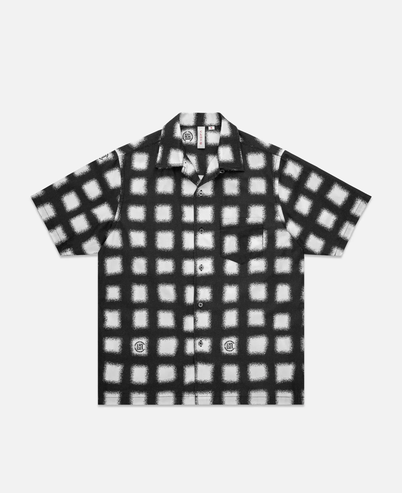 Checked All Print S/S Shirt (White)