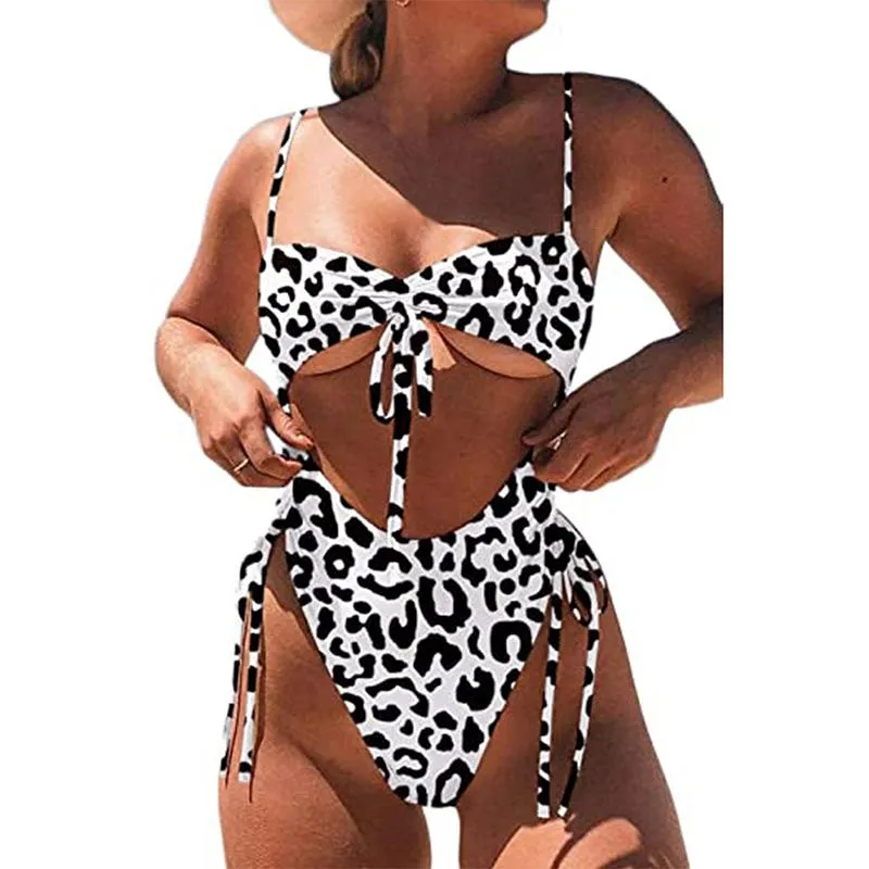 Chest Bow Bandage Strings One Piece Swimsuit