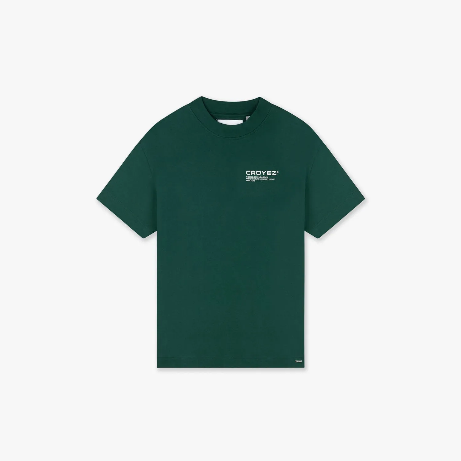 CROYEZ FAMILY OWNED BUSINESS T-SHIRT - DARK GREEN/OFF-WHITE