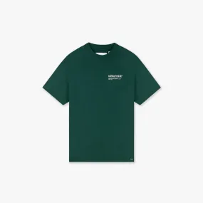 CROYEZ FAMILY OWNED BUSINESS T-SHIRT - DARK GREEN/OFF-WHITE