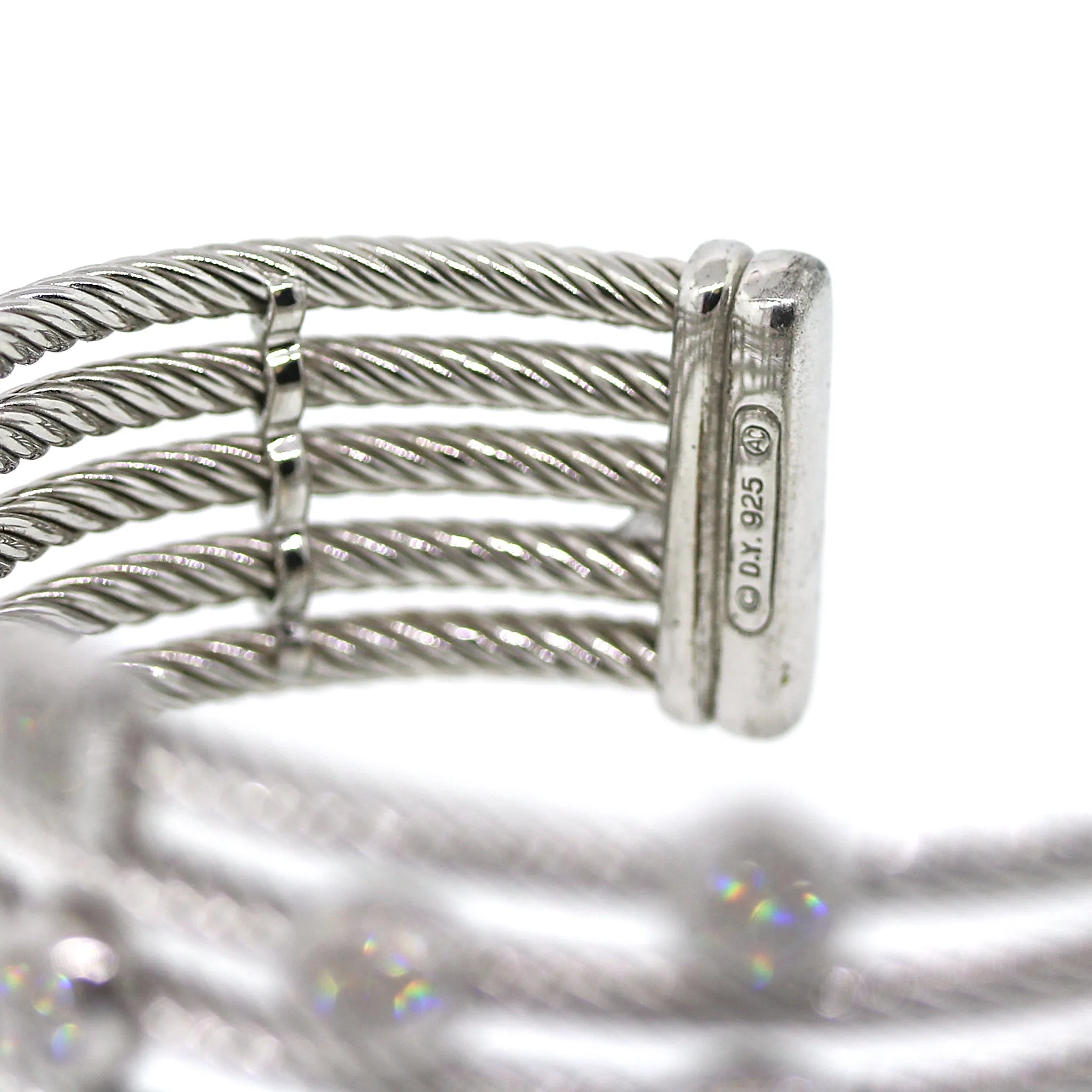 David Yurman Diamond Five Row Confetti Bracelet in Sterling Silver