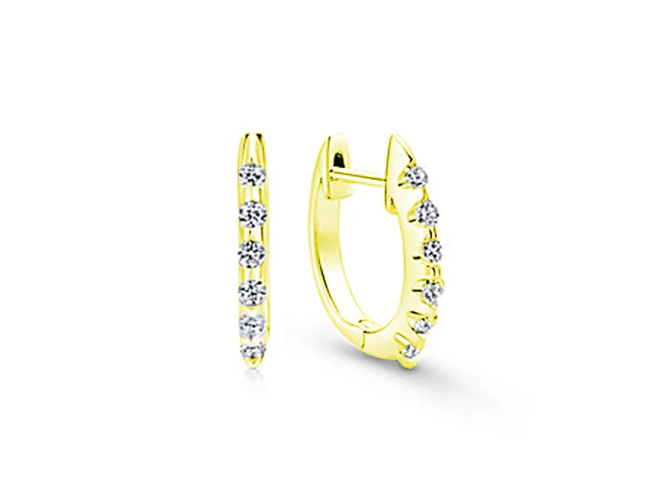 Diamond Huggie Earrings in 14K Yellow Gold