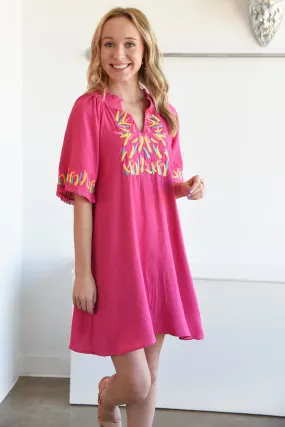 FLOW DRESS-PINK