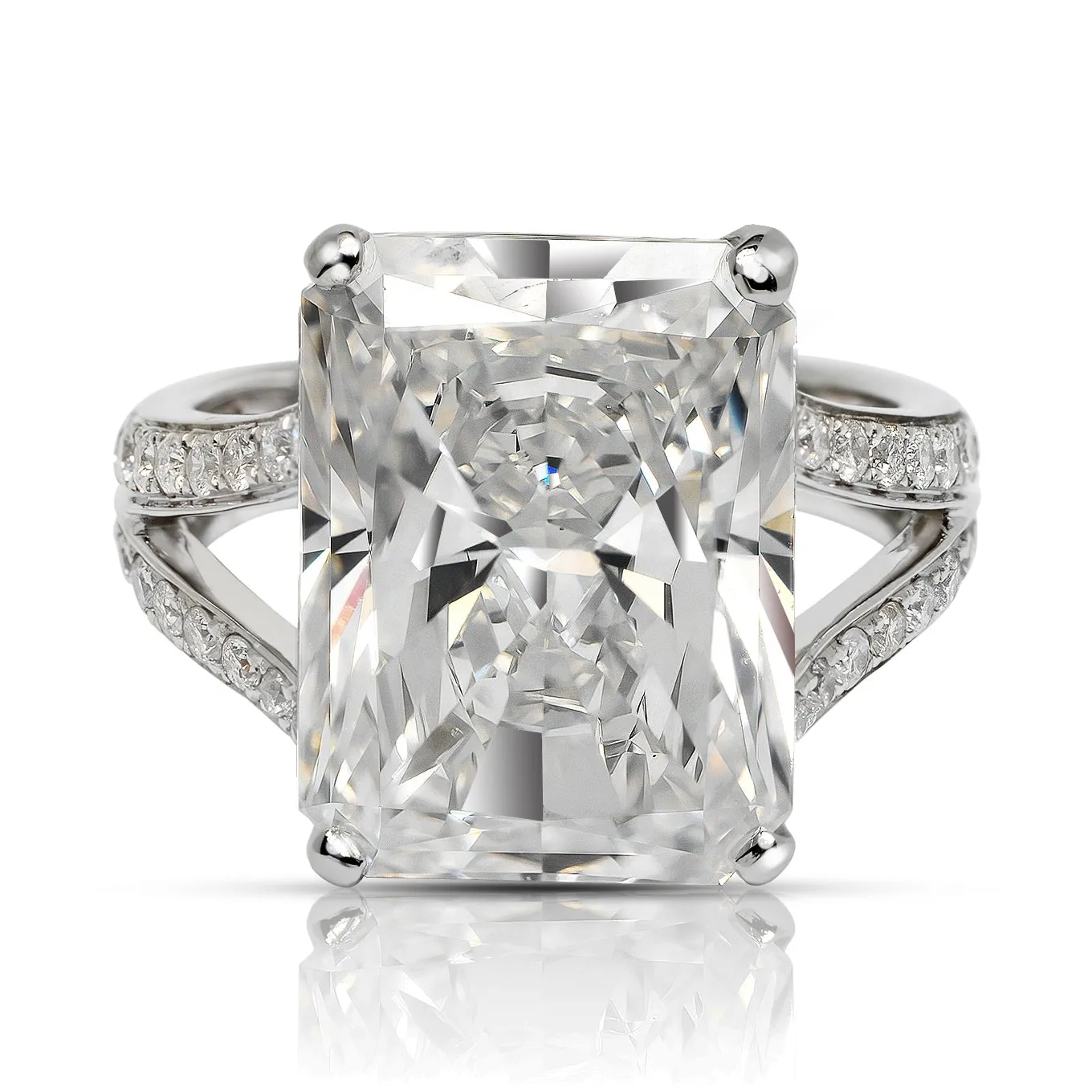 GENESIS 13 CARAT RADIANT CUT F COLOR VS1 CLARITY DIAMOND ENGAGEMENT RING 18KW GIA CERTIFIED 12 CT F VS1 BY MIKE NEKTA