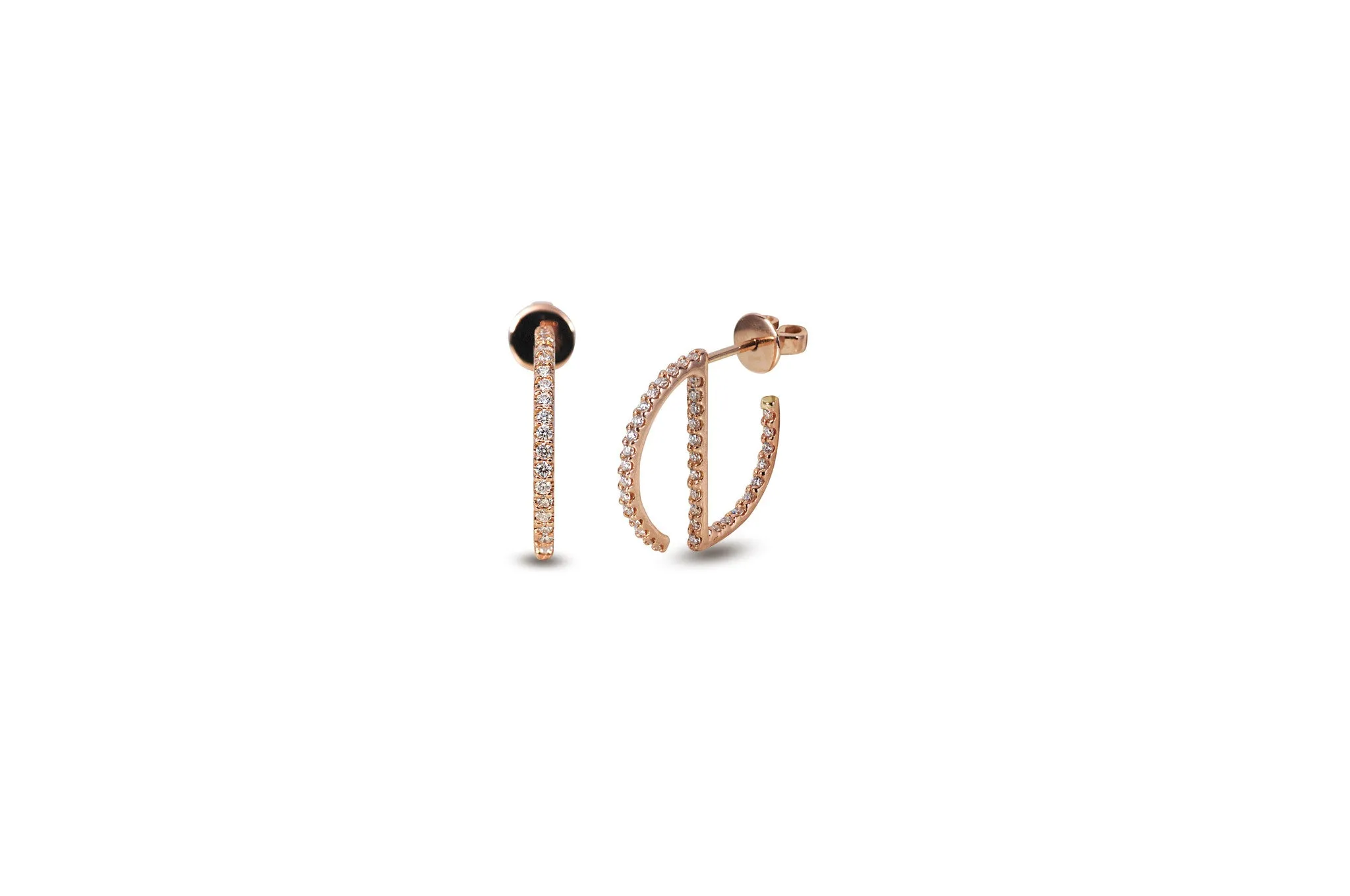 GeoArt Round Mini Hoop Diamond Earrings