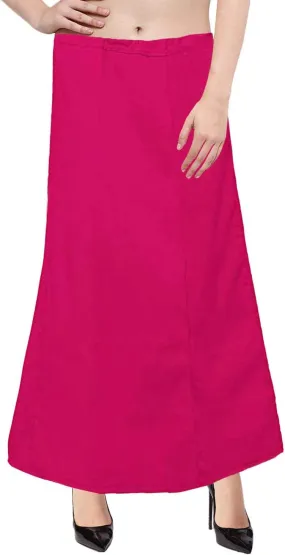 Gorgeous Dark Pink Women's Pure Cotton Readymade Petticoat For Saree