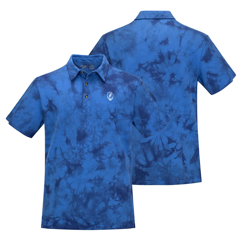 Grateful Dead | Cotton Polo | Blue Tie Dye with Stealie