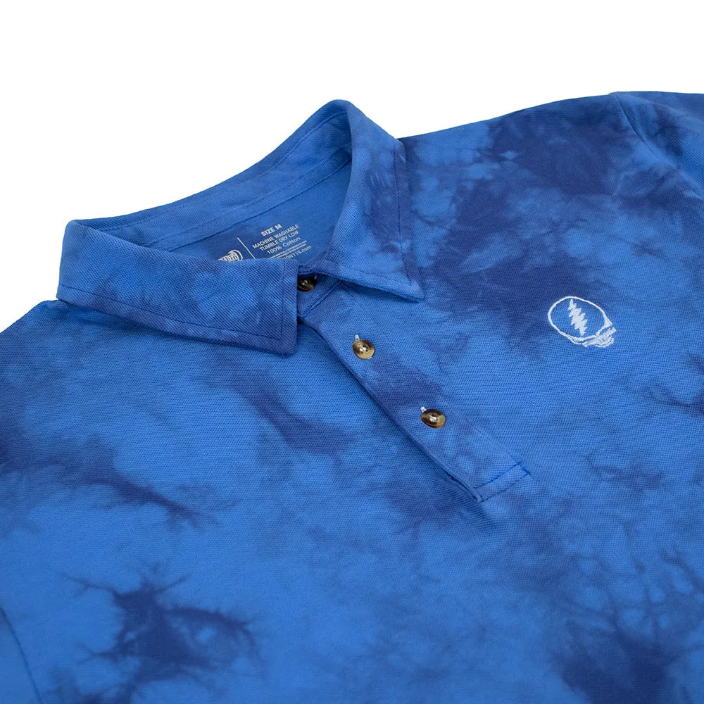 Grateful Dead | Cotton Polo | Blue Tie Dye with Stealie