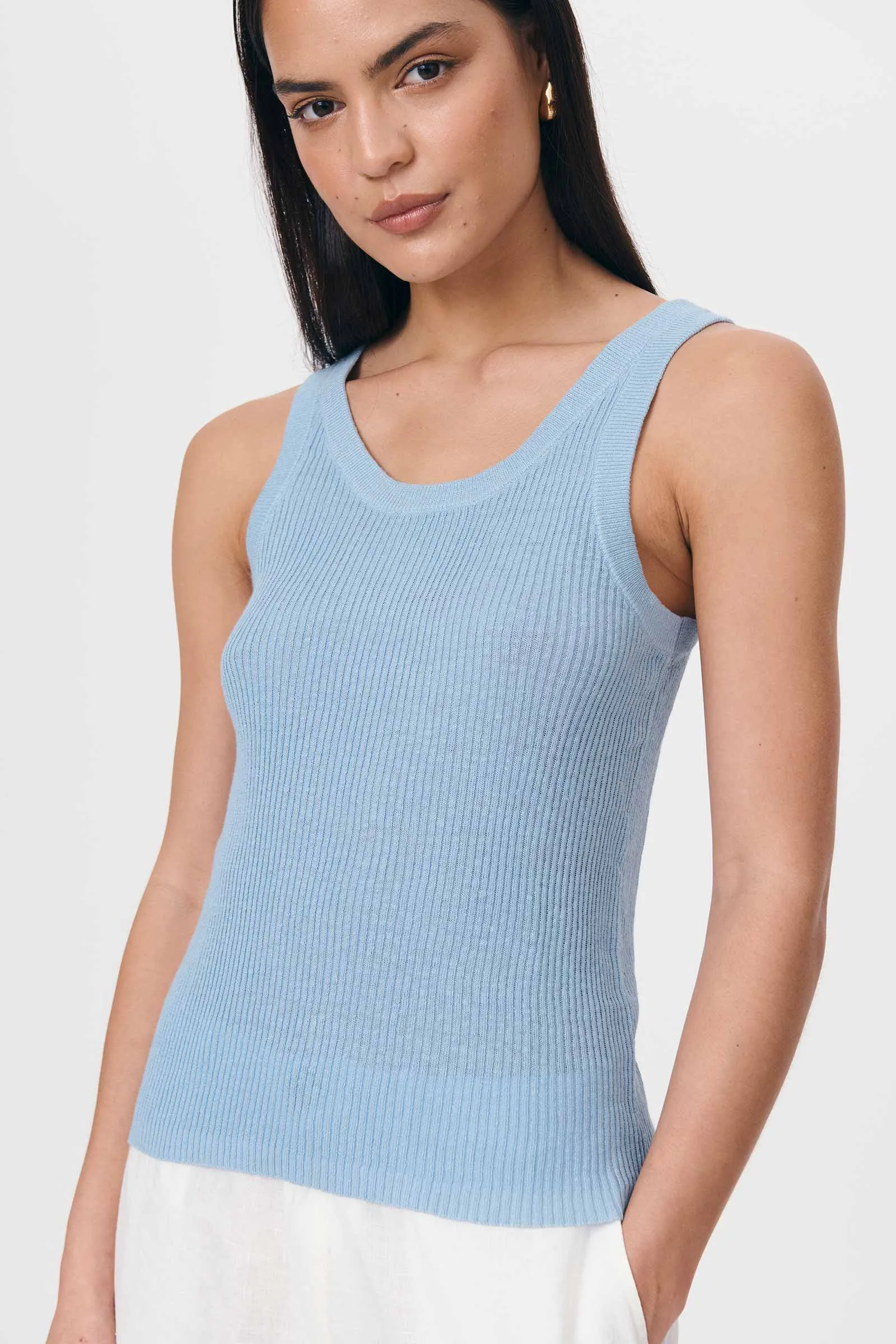 Hubert Knit Tank - Sky Blue