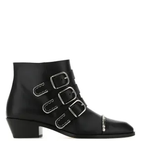 Idol Short Boots, Black/Silver