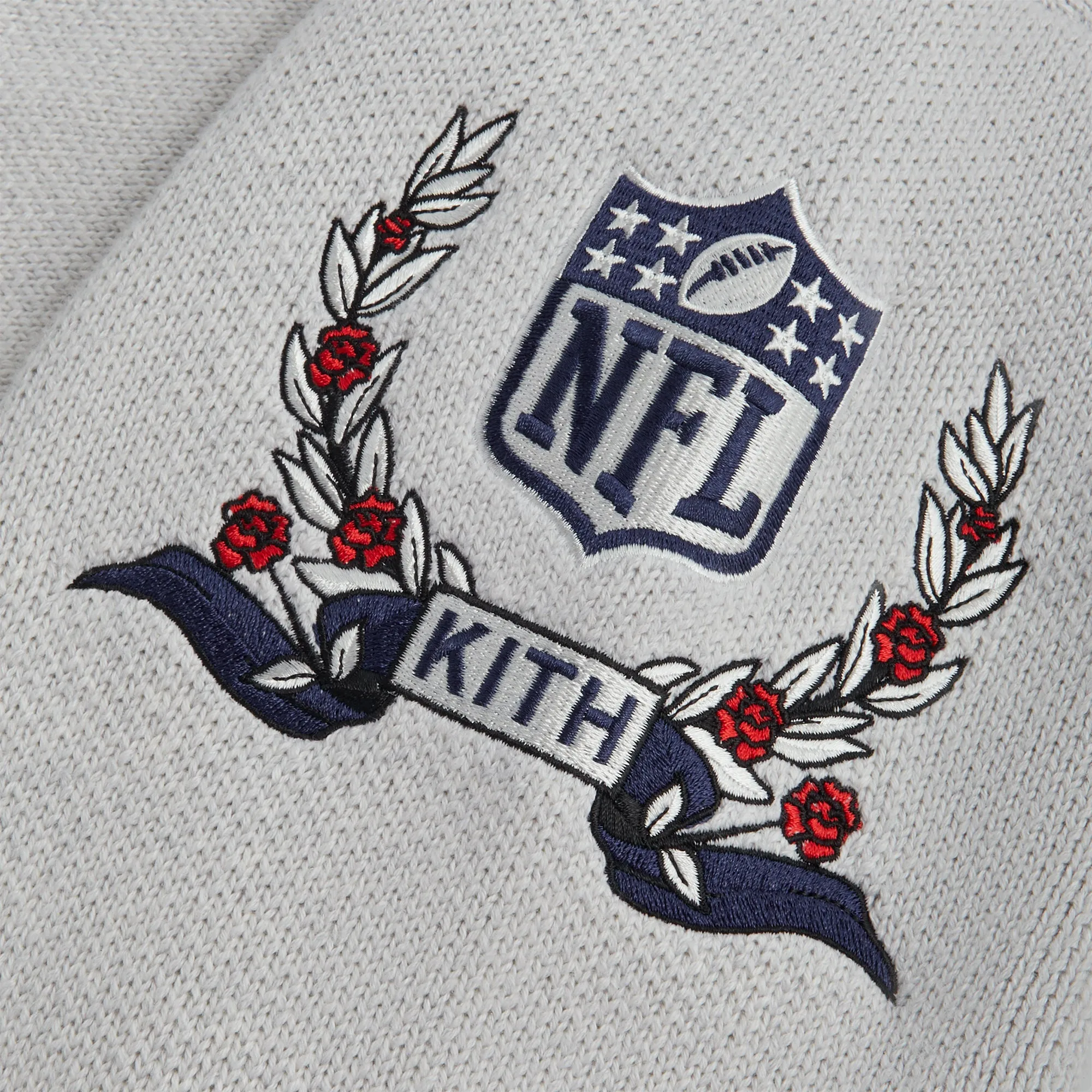 Kith for the NFL: Giants Chunky Cotton Sweater - Light Heather Grey