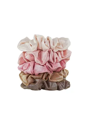 Kitsch Metallic Scrunchies in Blush