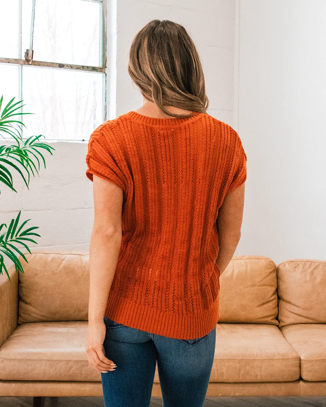 Layla Burnt Orange Short Sleeve Sweater