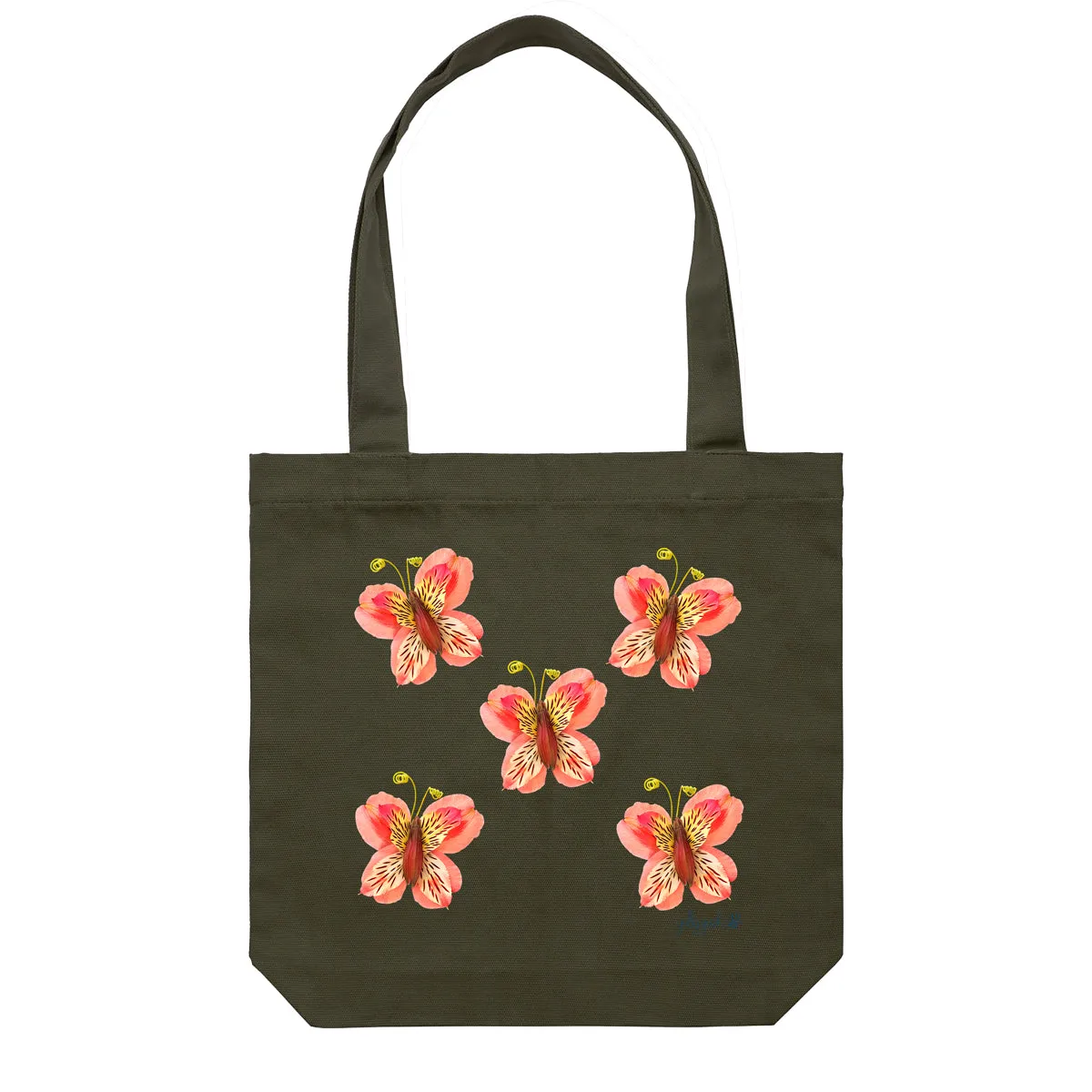 Lily Butterflies Tote Bag