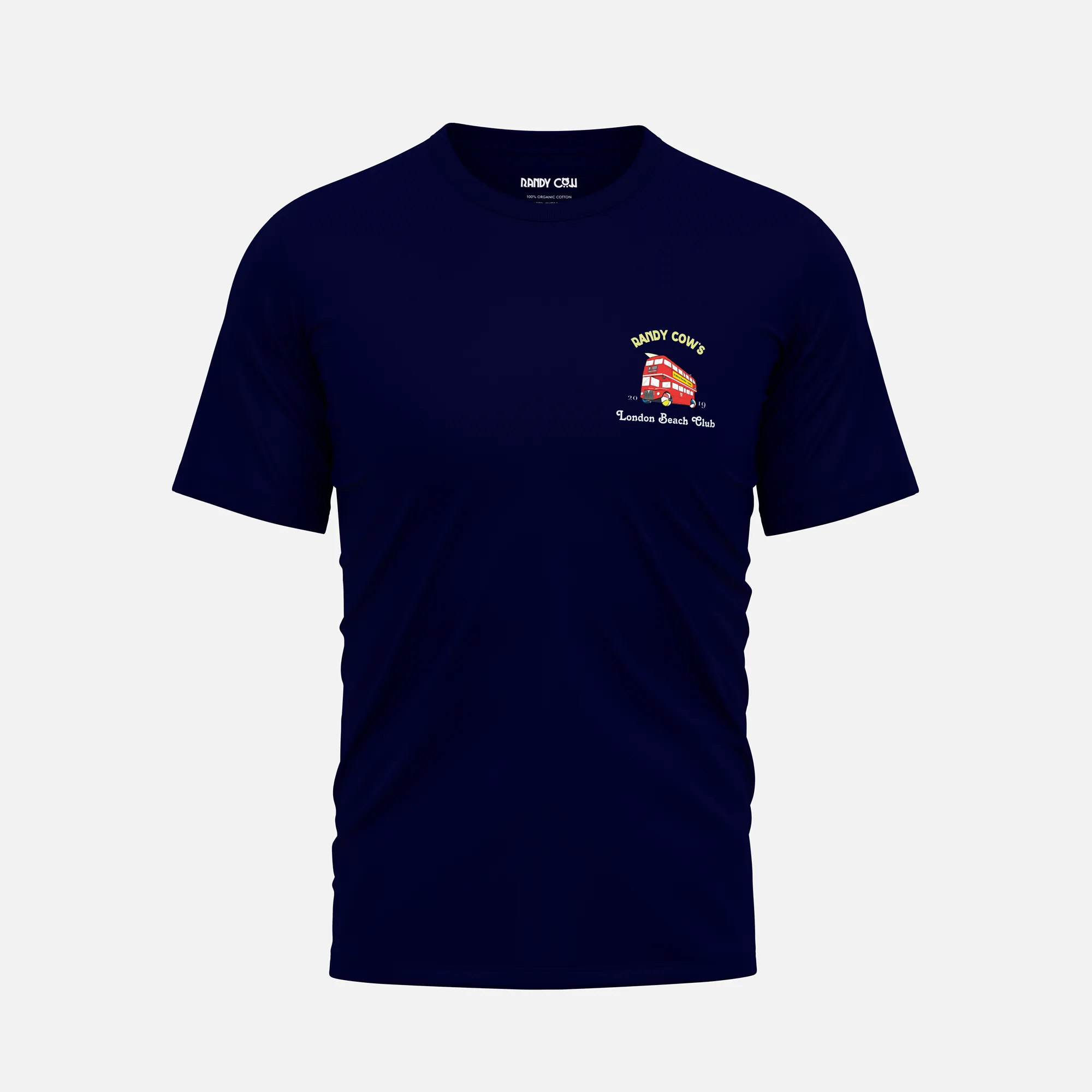 London Beach Club Bus Club Logo - Navy Organic Cotton T-Shirt