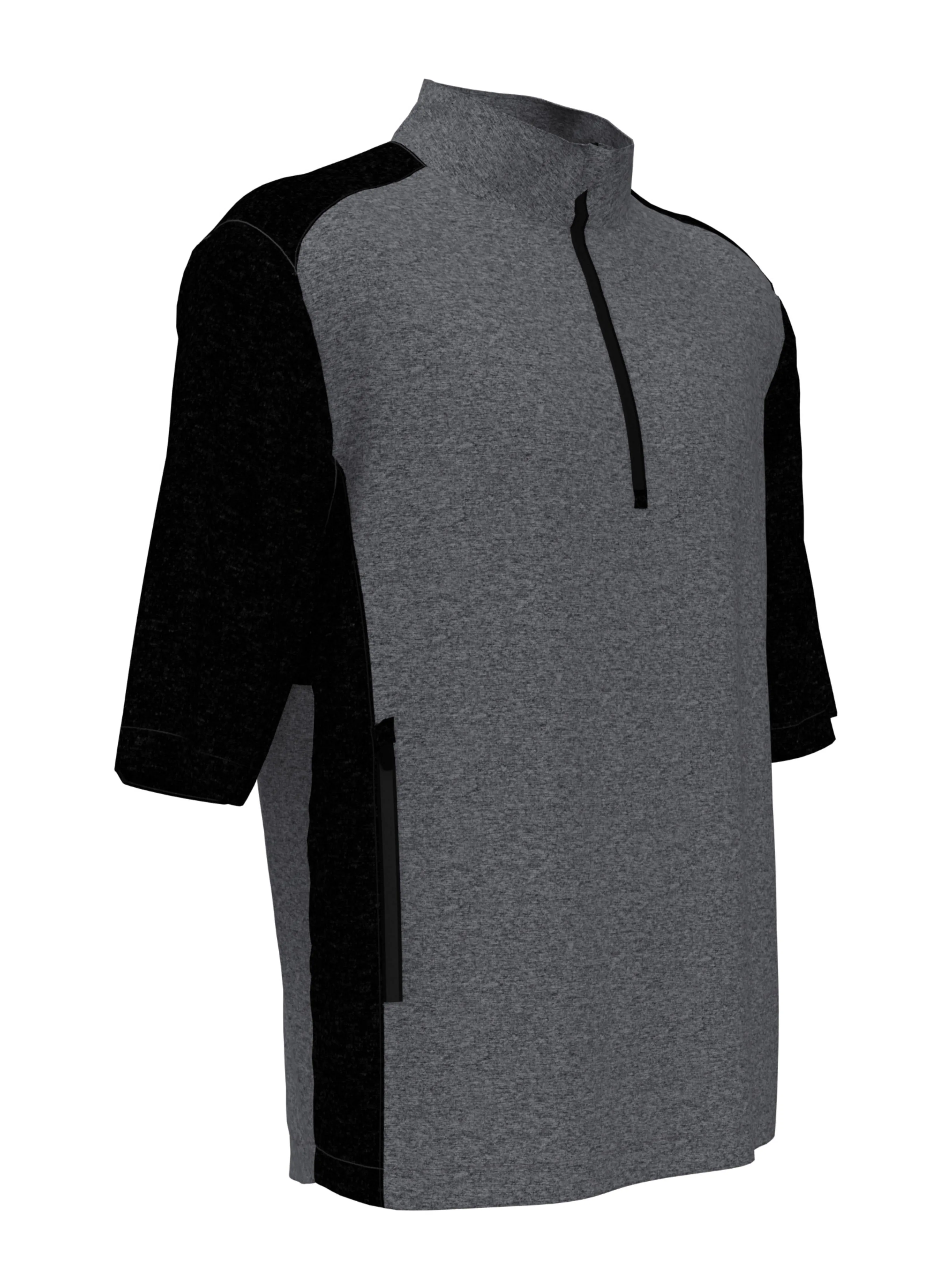 Mens Heather Blocked Half Zip Golf Pullover