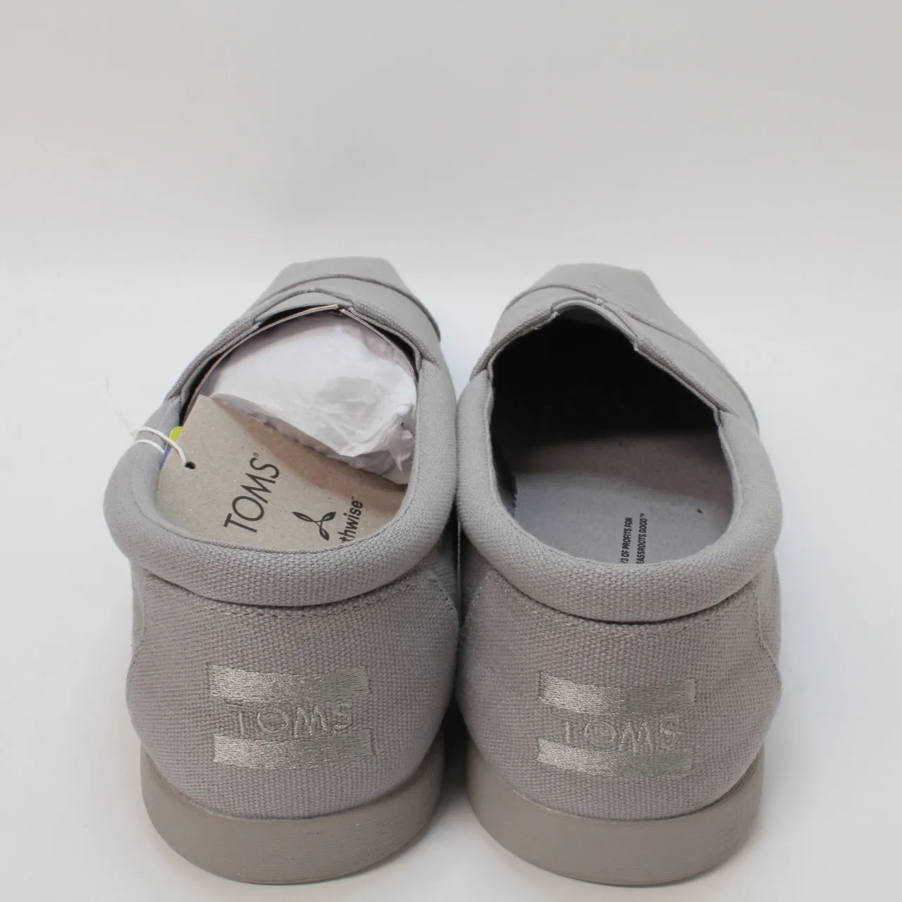 Mens Toms Alpargata Forward Drizzle Grey Recycled Cotton Canvas Uk Size 7