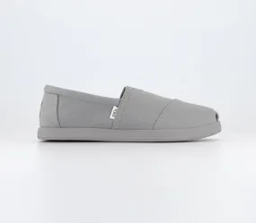 Mens Toms Alpargata Forward Drizzle Grey Recycled Cotton Canvas Uk Size 7