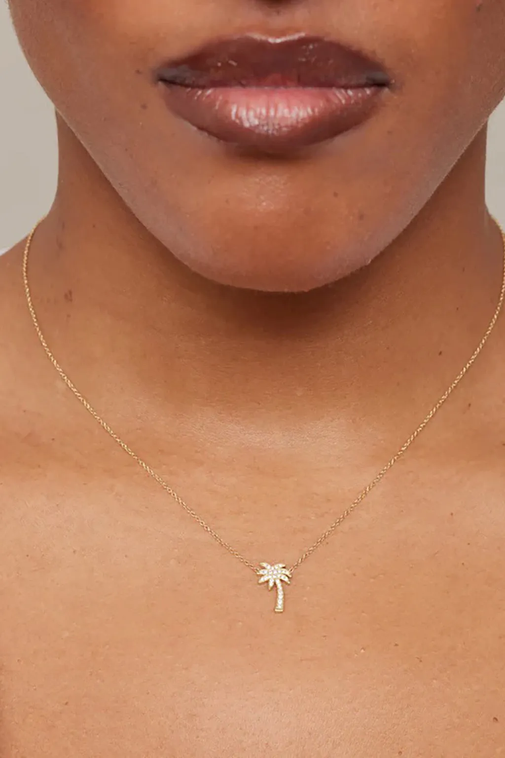 MINI DIAMOND PALM TREE NECKLACE